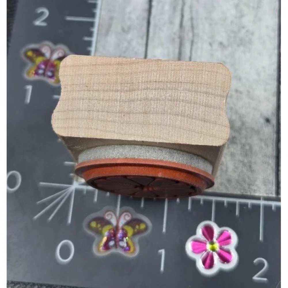Stampin' Up! Orange Fruit Slice Citrus Rubber Stamp Wood #L92